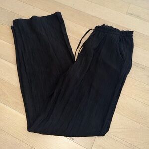 Zara Black Crinkle Pants Size Small